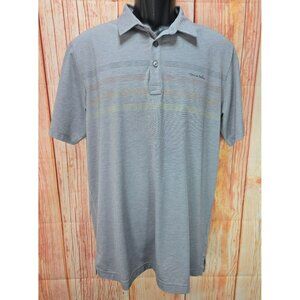 Travis Mathew Mens Gray Polo Shirt Medium Recycled Polyester Pima Cotton